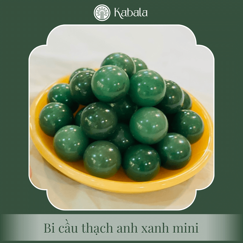 Bi cầu Thạch Anh Mini Các Loại - Kèm Đế - Thạch Anh Xanh