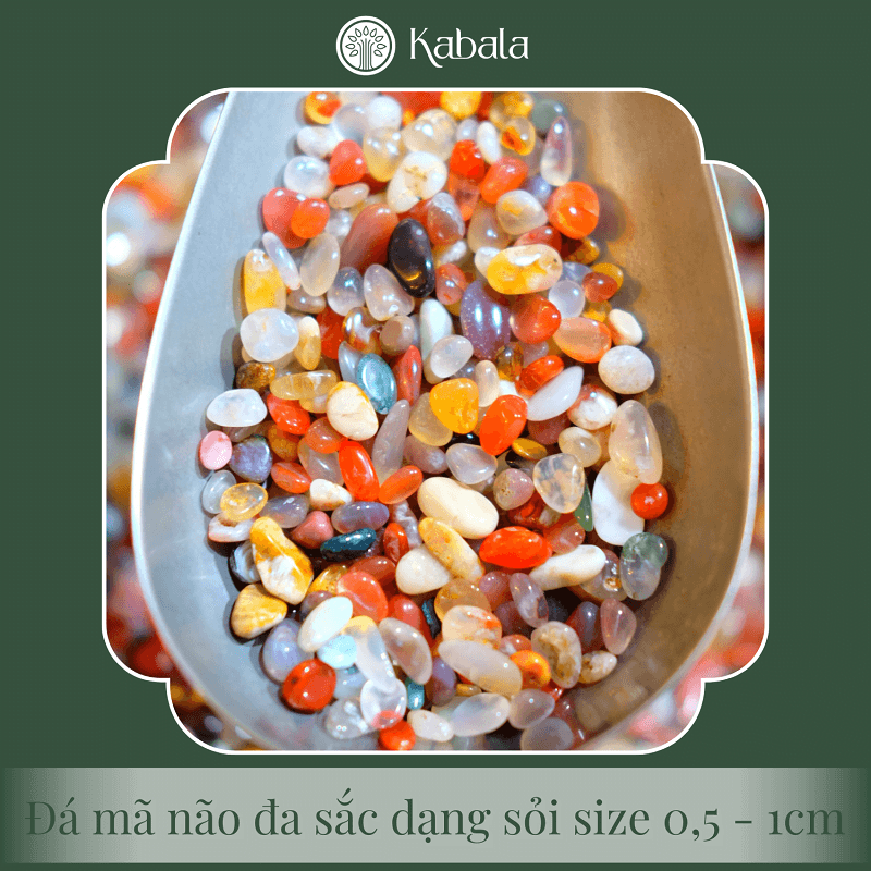 Sỏi Mã Não Đa Sắc Rung Bóng Nhiều Size (kg) - Agate - 0,5-1cm