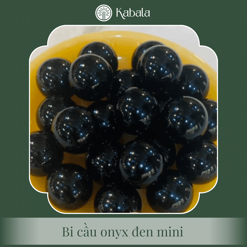 Bi cầu Thạch Anh Mini Các Loại - Kèm Đế - Onyx đen